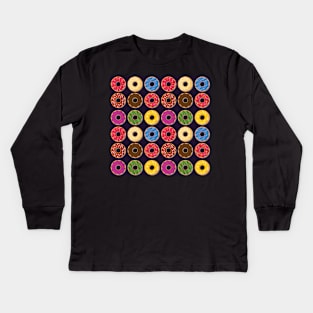 Donut Vector, Artwork, Design, Pattern Kids Long Sleeve T-Shirt